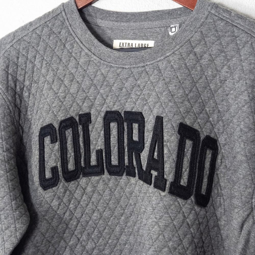 Pressbox Quilted Sweatshirt Size XL Gray Collegiate Varsity Gameday - Picture 4 of 10